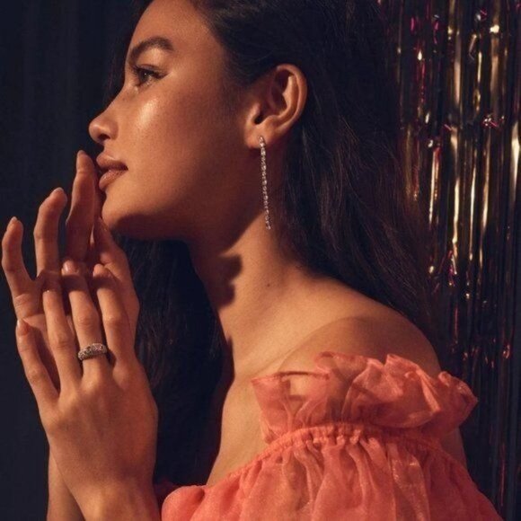 GORJANA Ring 9 Kingston Silver Crystals Bling Vintage Vibe Cocktail Ring - Picture 13 of 13